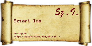 Sztari Ida névjegykártya